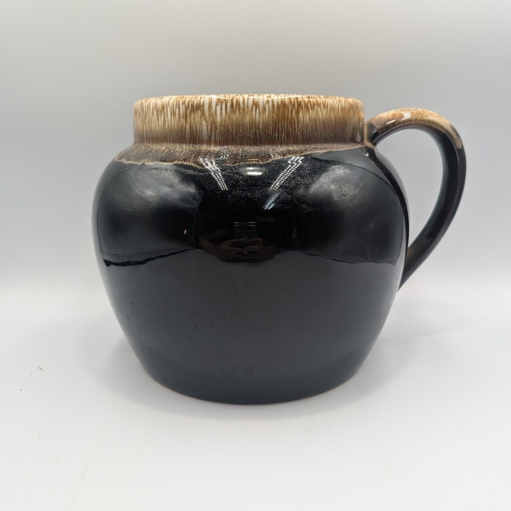 Pfaltzgraff Bean Pot Brown Drip Glaze Vintage 1950s Ceramic Stoneware No lid